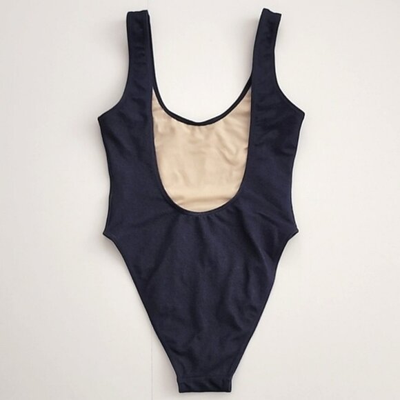 One Piece Women's Swimsuit Dark Denim Tequila Cowgirl Blue Print Size S/M - Picture 5 of 14